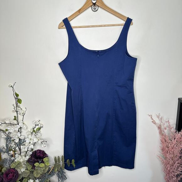 J. CREW Fitted Lightweight Chino Dress Navy Blue Sz 16 {C10} - Picture 3 of 6